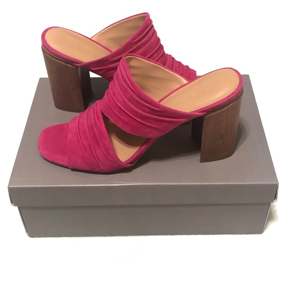 Halston Heritage Kiera Block Heeled Mule Sandals - Picture 4 of 8